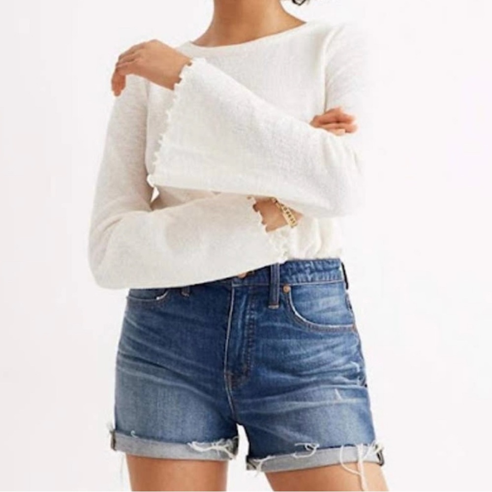 Madewell High Rise Cuffed Glenoaks High Rise Raw Hem Denim Shorts-Size 24 NWT